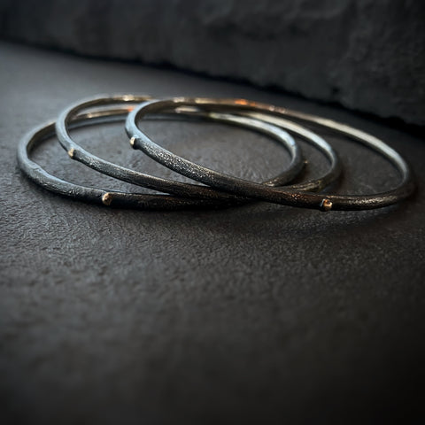 Reticulated Gold Fusion Bangle Set